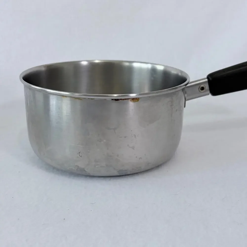 Revere Ware Set of Two Pots with Lids 1 & 2 Quart Stainless Steel Saucepans USA